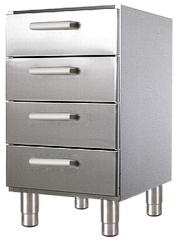 BUFFET BAS 4 TIROIRS SUR ROULETTES