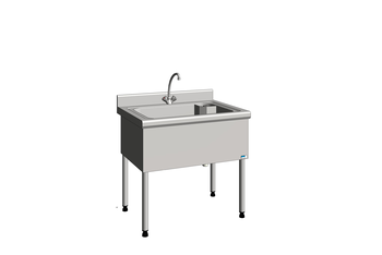PLONGE BATTERIE 1BAC 950X700 SANS EG AVEC ROBINET