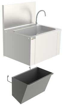POUBELLE INOX MURALE POUR LAVE-MAINS