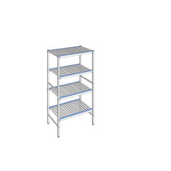 RAYONNAGE CLAYETTES ALU LIGNE 4N L 992XP500XH1750