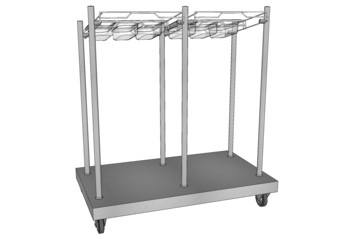 DISTRIB PLATEAUX COUVERTS H240 L1380 O3 SUR ROUES